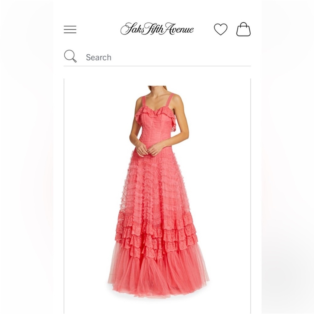 LoveShackFancy Pink Layered Prom Dress